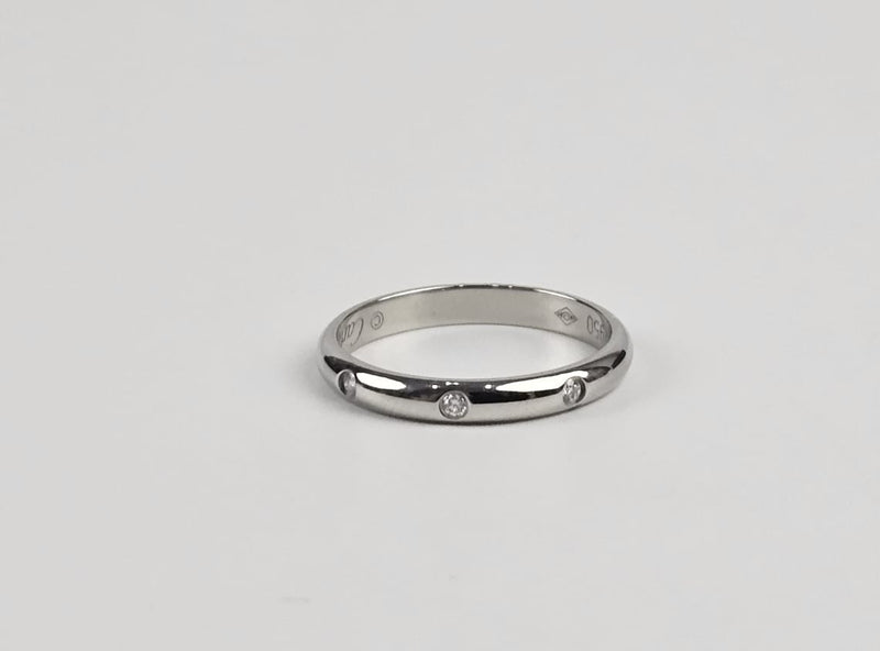 1895 Wedding Band - platinum 950/1000, set with 3 brilliant-cut diamonds totaling 0.03 carat