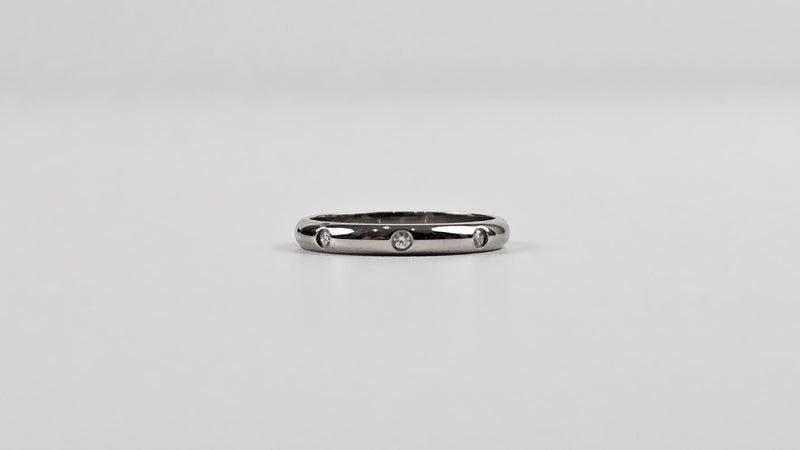 1895 Wedding Band - platinum 950/1000, set with 3 brilliant-cut diamonds totaling 0.03 carat