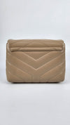 Toy Loulou in Quilted Leather Dark Beige