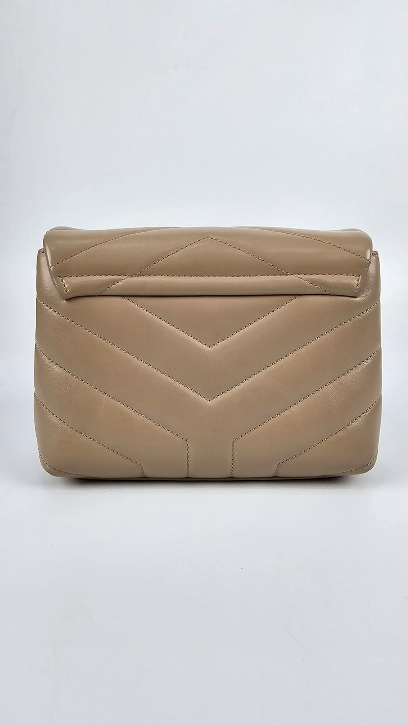 Toy Loulou in Quilted Leather Dark Beige