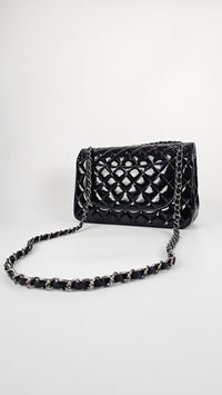 Double Flap Patent Classic Jumbo - Black, Dark Silver Hardware