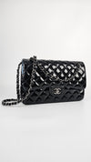 Double Flap Patent Classic Jumbo - Black, Dark Silver Hardware