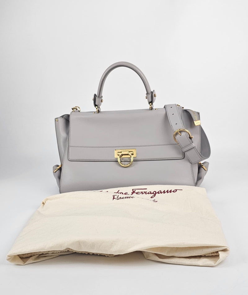 Large Light Grey Sofia Satchel GHW BW 21 0543