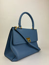 Blue Trifolio Top Handle Bag