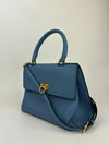 Blue Trifolio Top Handle Bag