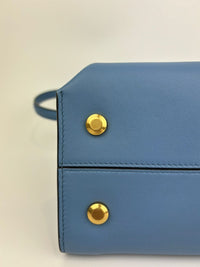 Blue Trifolio Top Handle Bag