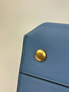 Blue Trifolio Top Handle Bag