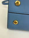 Blue Trifolio Top Handle Bag