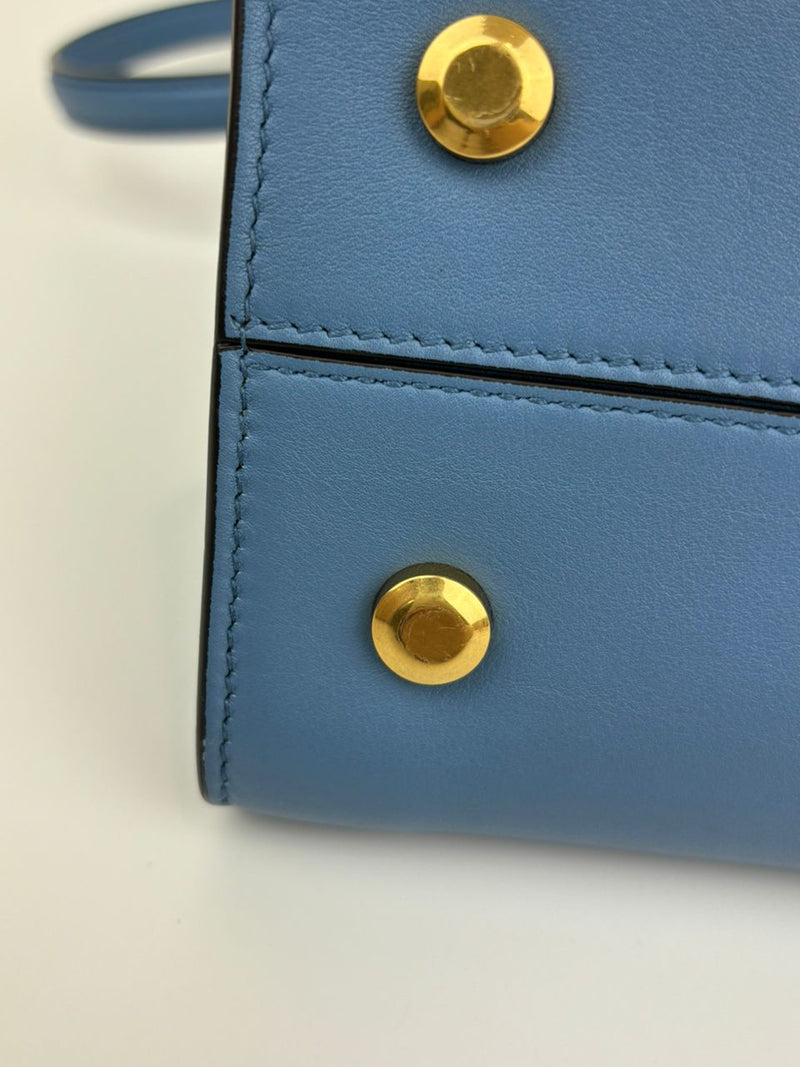 Blue Trifolio Top Handle Bag