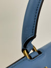 Blue Trifolio Top Handle Bag