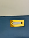 Blue Trifolio Top Handle Bag