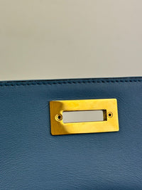 Blue Trifolio Top Handle Bag