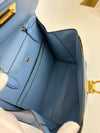 Blue Trifolio Top Handle Bag