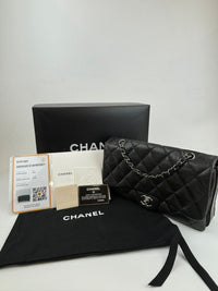 Black Calfskin Quilted Chanel 3 Accordion Flap Bag