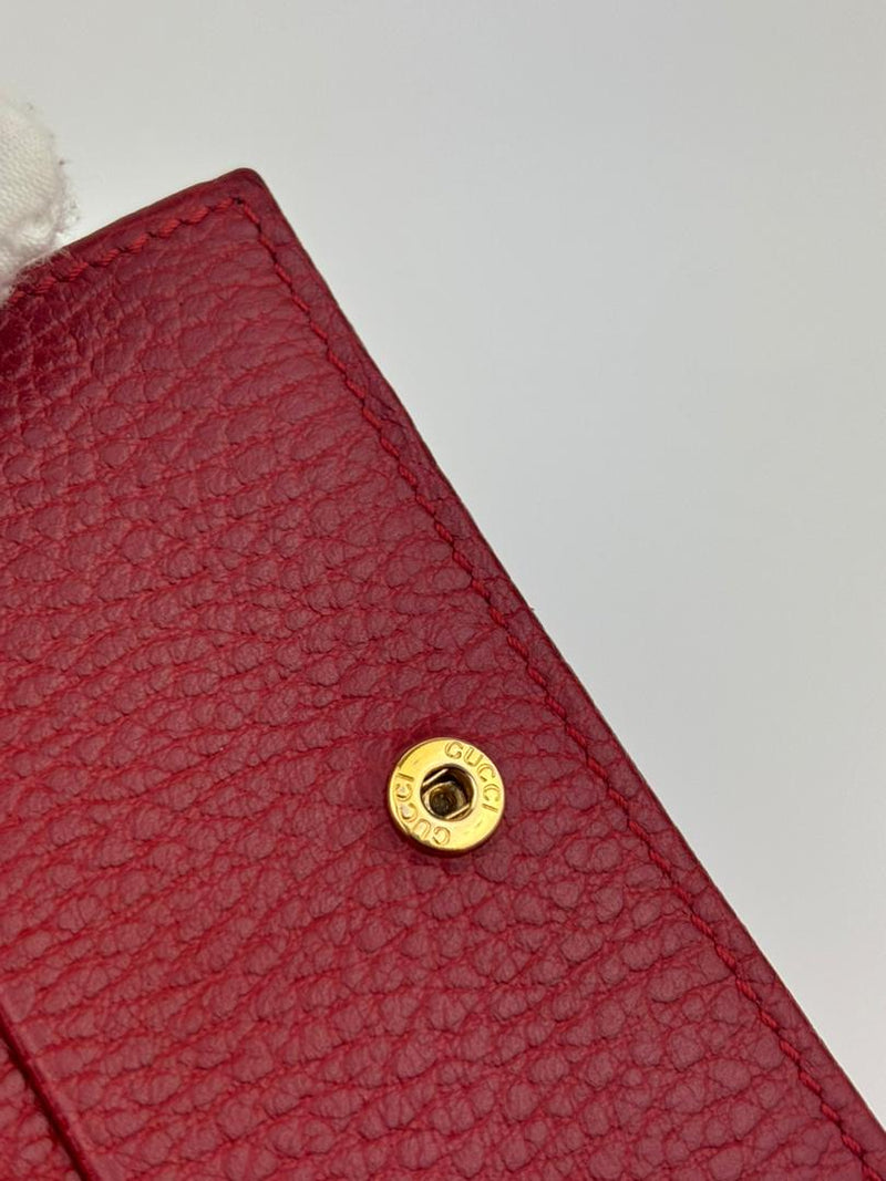 Red Leather Marmont Card Holder Wallet