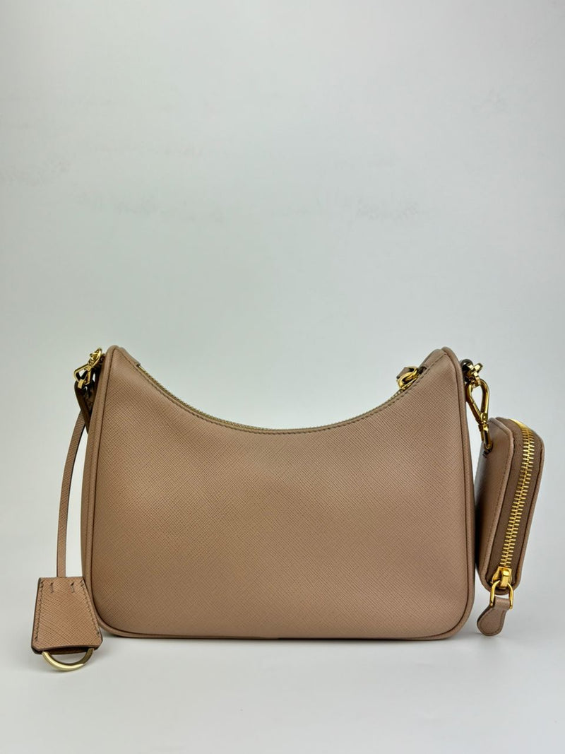 Re-Edition 2005 1BH204 Saffiano Lux Cammeo Shoulder Bag