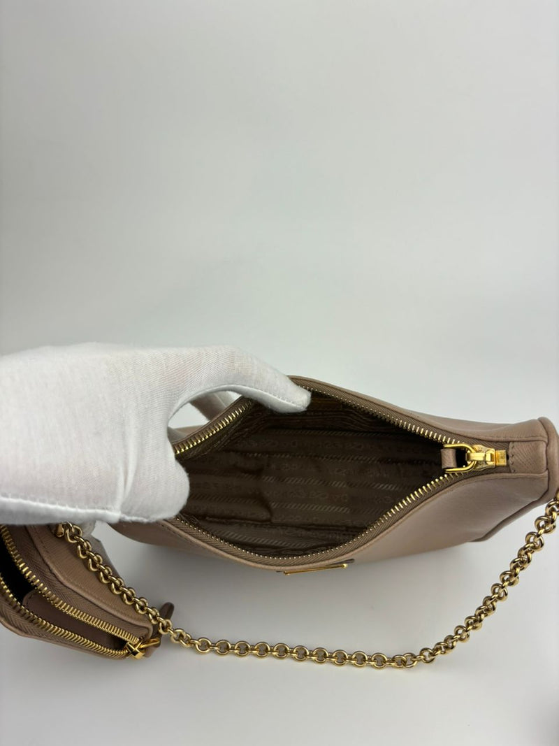 Re-Edition 2005 1BH204 Saffiano Lux Cammeo Shoulder Bag