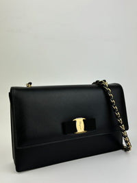 Black Saffiano Ginny Flap Bag