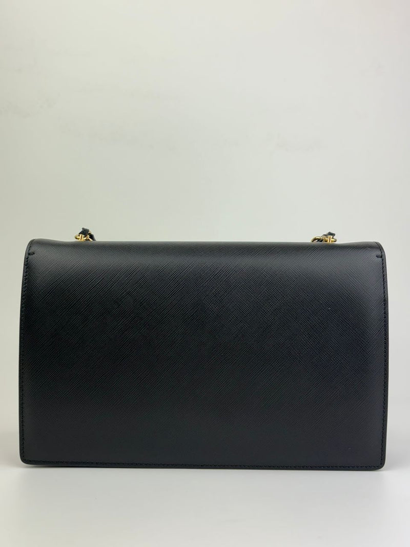 Black Saffiano Ginny Flap Bag