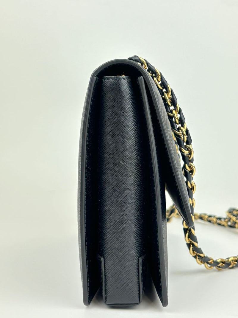 Black Saffiano Ginny Flap Bag