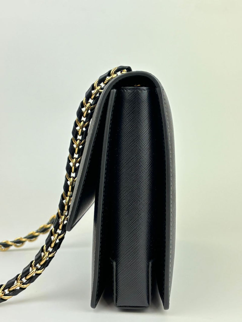 Black Saffiano Ginny Flap Bag