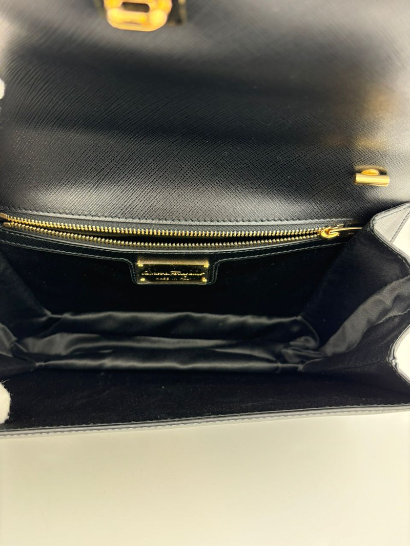 Black Saffiano Ginny Flap Bag