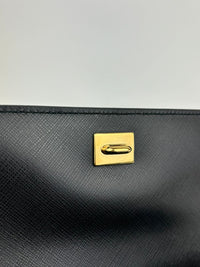 Black Saffiano Ginny Flap Bag