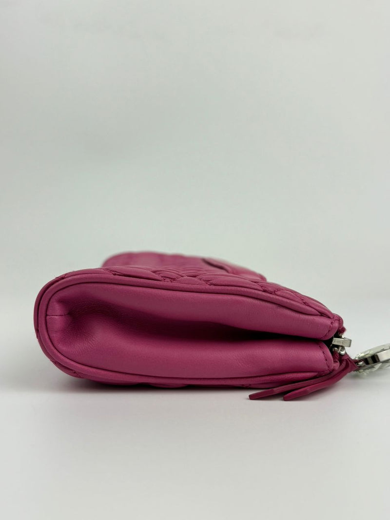 5N1455 Nappa Matelasse Crystal Fuchsia Clutch