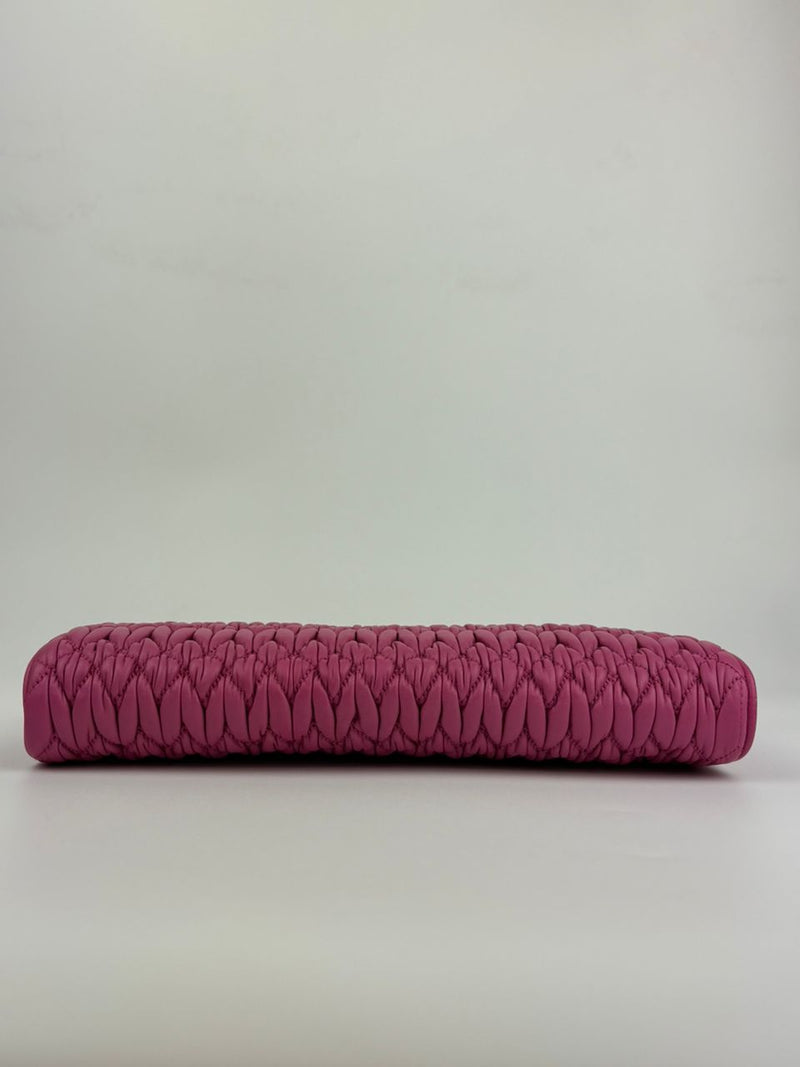 5N1455 Nappa Matelasse Crystal Fuchsia Clutch