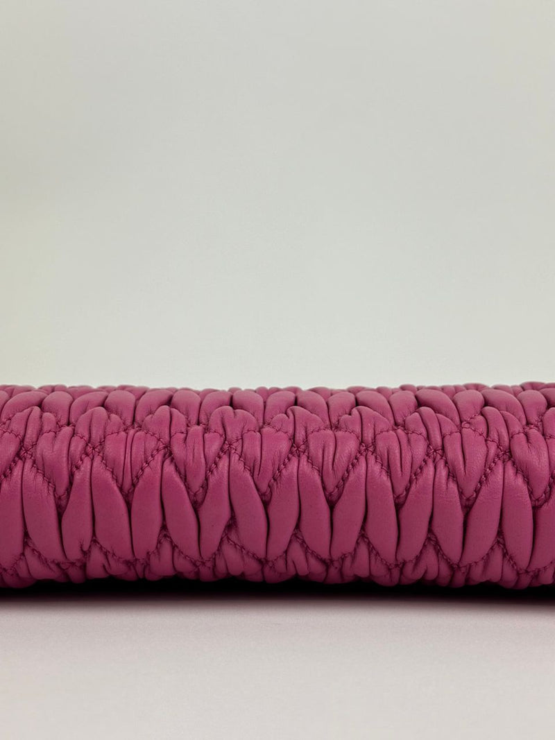 5N1455 Nappa Matelasse Crystal Fuchsia Clutch