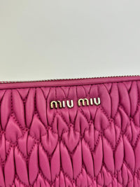 5N1455 Nappa Matelasse Crystal Fuchsia Clutch