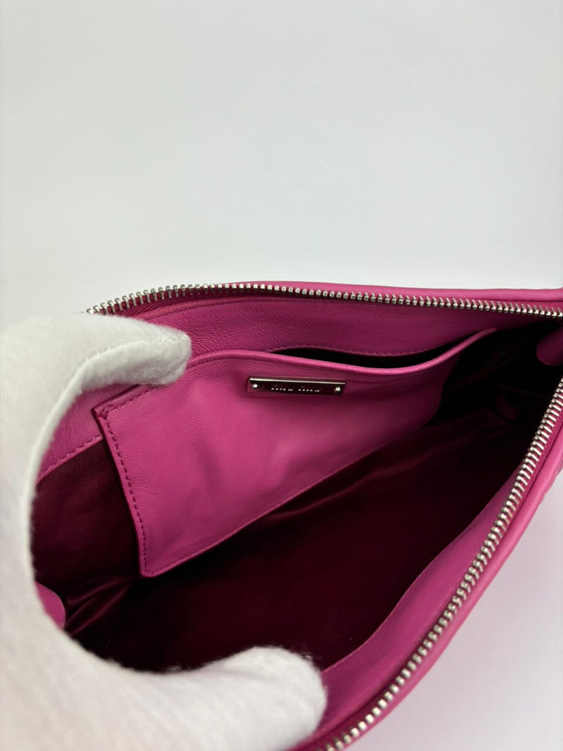 5N1455 Nappa Matelasse Crystal Fuchsia Clutch