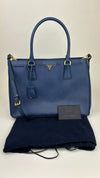 BN1874 Bluette Saffiano Lux Double Zip Tote Bag