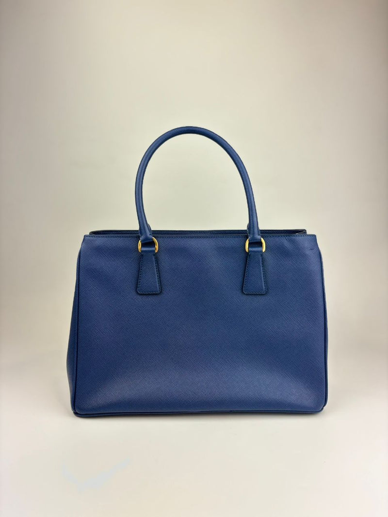 BN1874 Bluette Saffiano Lux Double Zip Tote Bag