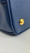 BN1874 Bluette Saffiano Lux Double Zip Tote Bag