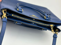 BN1874 Bluette Saffiano Lux Double Zip Tote Bag