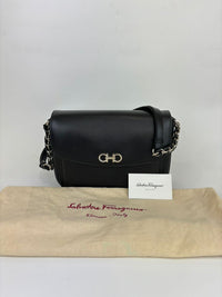 Black Saffiano Sandrine Shoulder Bag