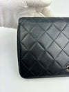 Large Zip Around Organizer Wallet in Black Quilted Lambskin