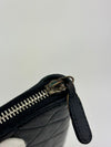 Large Zip Around Organizer Wallet in Black Quilted Lambskin