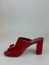 Peep Toe Mule Sandals in Red Patent&nbsp;