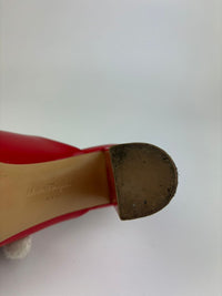 Peep Toe Mule Sandals in Red Patent&nbsp;