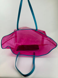 Pink/Blue Vinyl Calfskin 90s Logo Tote&nbsp;