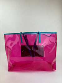 Pink/Blue Vinyl Calfskin 90s Logo Tote&nbsp;