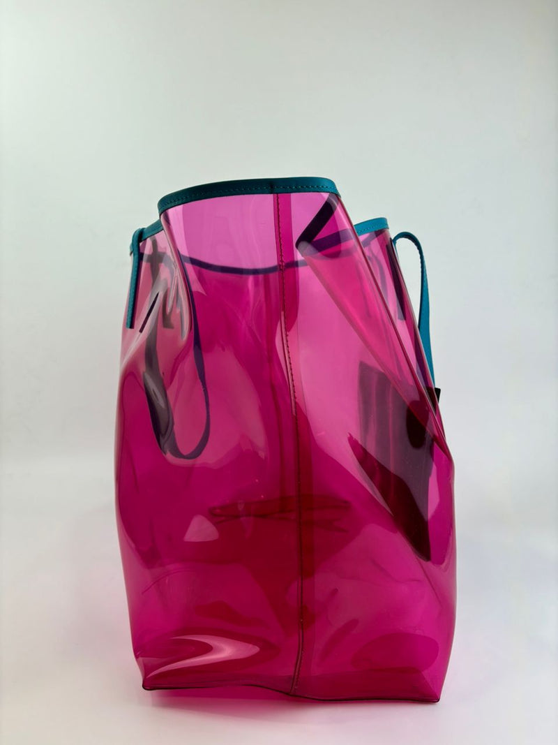 Pink/Blue Vinyl Calfskin 90s Logo Tote&nbsp;