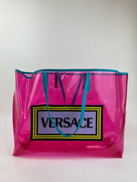 Pink/Blue Vinyl Calfskin 90s Logo Tote&nbsp;