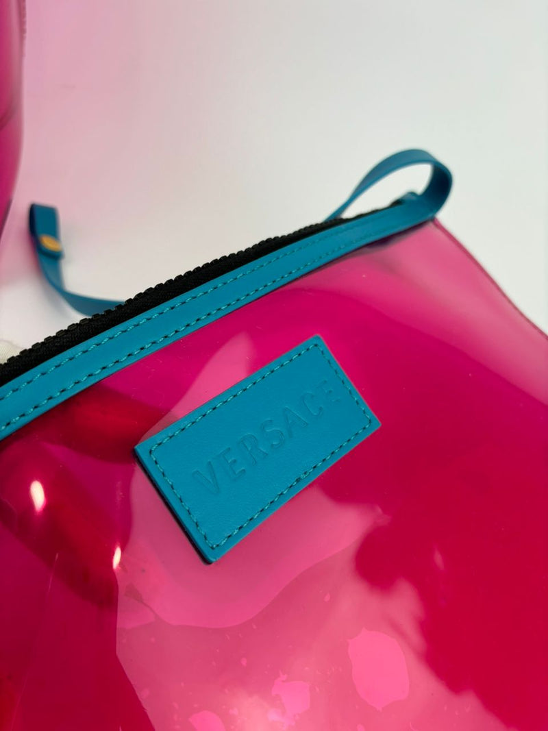 Pink/Blue Vinyl Calfskin 90s Logo Tote&nbsp;