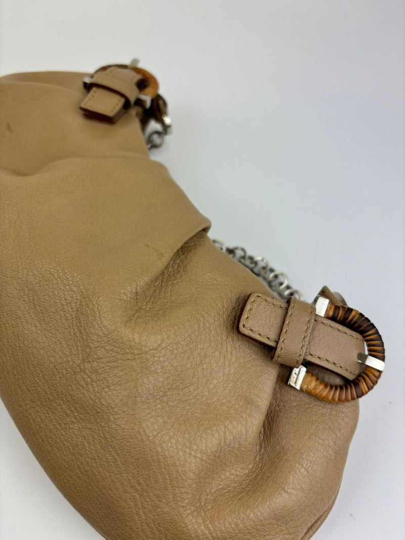 Light Brown Gancini Chain Shoulder Bag&nbsp;