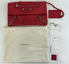 Red Lambskin Leather Giant 21 Envelope Flap Clutch Bag