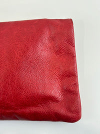 Red Lambskin Leather Giant 21 Envelope Flap Clutch Bag