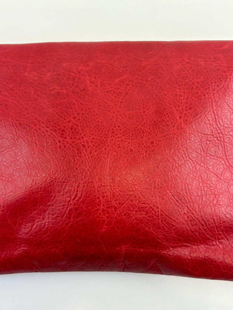 Red Lambskin Leather Giant 21 Envelope Flap Clutch Bag